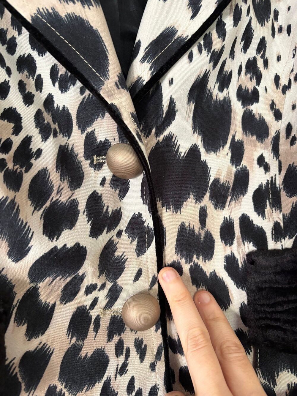 Alberto Makali Leopard Cheetah Blazer Jacket 10 M Animal Faux Fur Vintage 90s - Picture 4 of 9